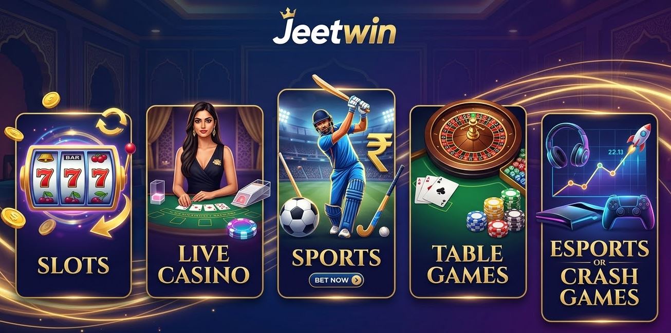 Different game categories available on Jeetwin India